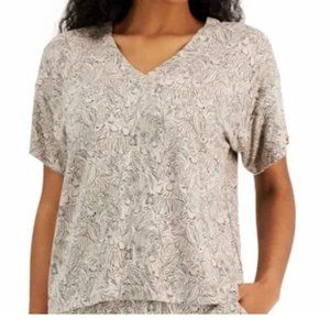 Alfani Oversized Tiger Print Loungewear Top Sz XL